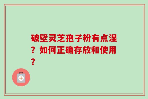 破壁灵芝孢子粉有点湿？如何正确存放和使用？-第1张图片-卓越灵芝孢子粉