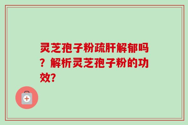 灵芝孢子粉疏肝解郁吗？解析灵芝孢子粉的功效？-第1张图片-卓越灵芝孢子粉