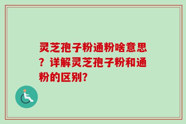 灵芝孢子粉通粉啥意思？详解灵芝孢子粉和通粉的区别？-第1张图片-卓越灵芝孢子粉