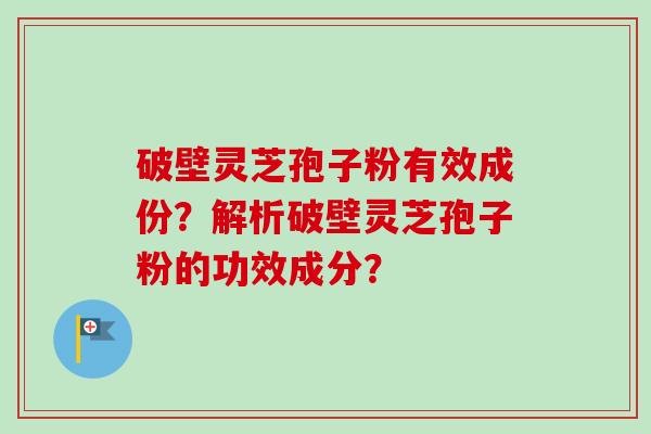 破壁灵芝孢子粉有效成份？解析破壁灵芝孢子粉的功效成分？-第1张图片-卓越灵芝孢子粉