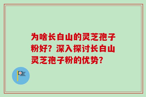 为啥长白山的灵芝孢子粉好？深入探讨长白山灵芝孢子粉的优势？-第1张图片-卓越灵芝孢子粉