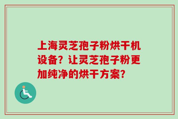 上海灵芝孢子粉烘干机设备？让灵芝孢子粉更加纯净的烘干方案？-第1张图片-卓越灵芝孢子粉