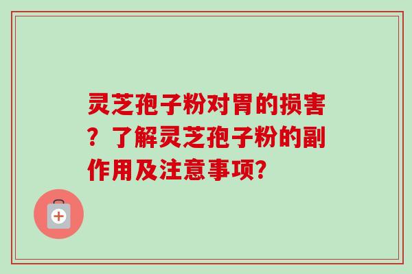 灵芝孢子粉对胃的损害？了解灵芝孢子粉的副作用及注意事项？-第1张图片-卓越灵芝孢子粉