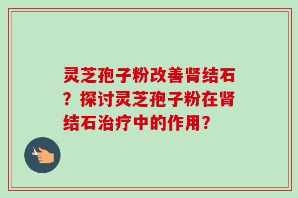 灵芝孢子粉改善肾结石?探讨灵芝孢子粉在肾结石治疗中的作用?-第1张图片-卓越灵芝孢子粉 灵芝孢子粉改善肾结石?探讨灵芝孢子粉在肾结石治疗中的作用?-第1张图片-卓越灵芝孢子粉