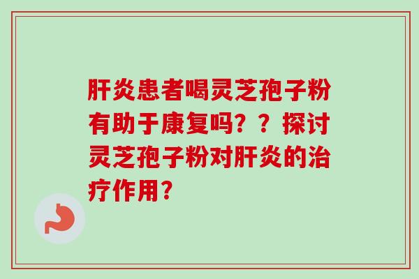 肝炎患者喝灵芝孢子粉有助于康复吗？？探讨灵芝孢子粉对肝炎的治疗作用？-第1张图片-卓岳灵芝孢子粉