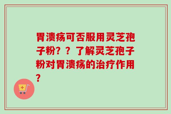 胃溃疡可否服用灵芝孢子粉？？了解灵芝孢子粉对胃溃疡的治疗作用？-第1张图片-卓越灵芝孢子粉