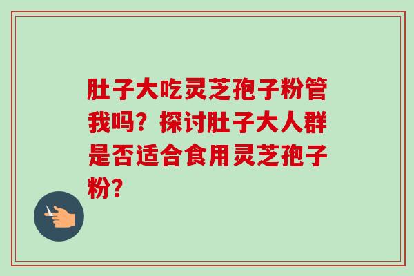 肚子大吃灵芝孢子粉管我吗？探讨肚子大人群是否适合食用灵芝孢子粉？-第1张图片-卓越灵芝孢子粉