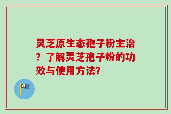 灵芝原生态孢子粉主治？了解灵芝孢子粉的功效与使用方法？-第1张图片-卓越灵芝孢子粉