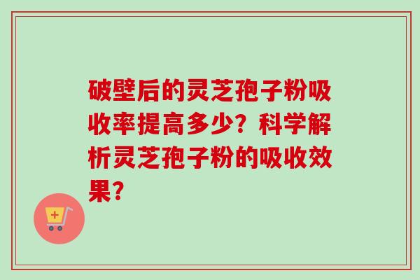 破壁后的灵芝孢子粉吸收率提高多少？科学解析灵芝孢子粉的吸收效果？-第1张图片-卓越灵芝孢子粉