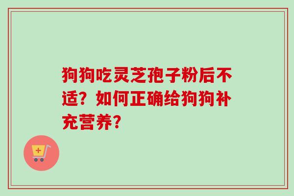 狗狗吃灵芝孢子粉后不适?如何正确给狗狗补充营养?-第1张图片-卓越灵芝孢子粉 狗狗吃灵芝孢子粉后不适?如何正确给狗狗补充营养?-第1张图片-卓越灵芝孢子粉