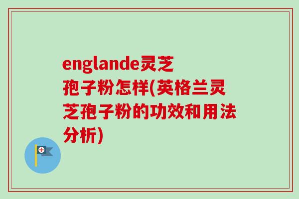 englande灵芝孢子粉怎样(英格兰灵芝孢子粉的功效和用法分析)-第1张图片-卓越灵芝孢子粉 englande灵芝孢子粉怎样(英格兰灵芝孢子粉的功效和用法分析)-第1张图片-卓越灵芝孢子粉