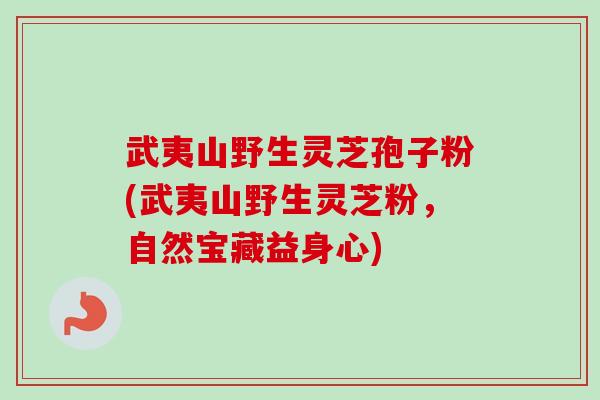 武夷山野生灵芝孢子粉(武夷山野生灵芝粉,自然宝藏益身心)-第1张图片-卓越灵芝孢子粉 武夷山野生灵芝孢子粉(武夷山野生灵芝粉,自然宝藏益身心)-第1张图片-卓越灵芝孢子粉