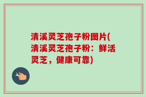 清溪灵芝孢子粉图片(清溪灵芝孢子粉:鲜活灵芝,健康可靠)-第1张图片-卓越灵芝孢子粉 清溪灵芝孢子粉图片(清溪灵芝孢子粉:鲜活灵芝,健康可靠)-第1张图片-卓越灵芝孢子粉