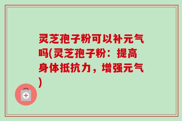 灵芝孢子粉可以补元气吗(灵芝孢子粉：提高身体抵抗力，增强元气)-第1张图片-卓越灵芝孢子粉