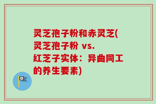 灵芝孢子粉和赤灵芝(灵芝孢子粉 vs. 红芝子实体:异曲同工的养生要素)-第1张图片-卓越灵芝孢子粉 灵芝孢子粉和赤灵芝(灵芝孢子粉 vs. 红芝子实体:异曲同工的养生要素)-第1张图片-卓越灵芝孢子粉