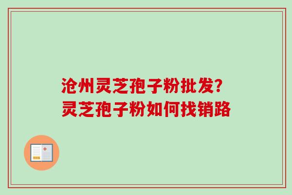 沧州灵芝孢子粉批发？灵芝孢子粉如何找销路-第1张图片-卓越灵芝孢子粉