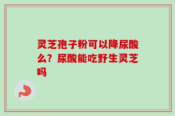 灵芝孢子粉可以降尿酸么？尿酸能吃野生灵芝吗-第1张图片-卓越灵芝孢子粉