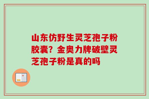 山东仿野生灵芝孢子粉胶囊？金奥力牌破壁灵芝孢子粉是真的吗-第1张图片-卓越灵芝孢子粉