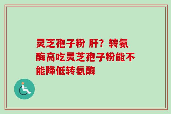 灵芝孢子粉 肝？转氨酶高吃灵芝孢子粉能不能降低转氨酶-第1张图片-卓越灵芝孢子粉