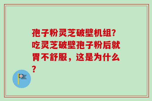 孢子粉灵芝破壁机组?吃灵芝破壁孢子粉后就胃不舒服,这是为什么?-第1张图片-卓越灵芝孢子粉 孢子粉灵芝破壁机组?吃灵芝破壁孢子粉后就胃不舒服,这是为什么?-第1张图片-卓越灵芝孢子粉
