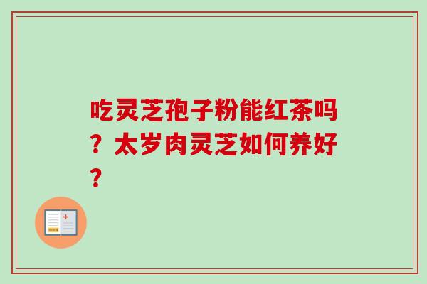 吃灵芝孢子粉能红茶吗?太岁肉灵芝如何养好?-第1张图片-卓越灵芝孢子粉 吃灵芝孢子粉能红茶吗?太岁肉灵芝如何养好?-第1张图片-卓越灵芝孢子粉