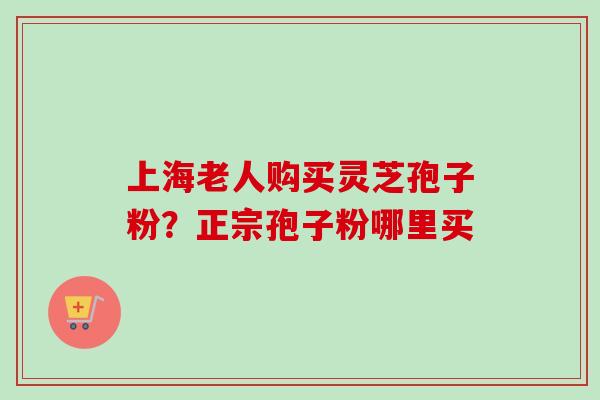 上海老人购买灵芝孢子粉？正宗孢子粉哪里买-第1张图片-卓越灵芝孢子粉