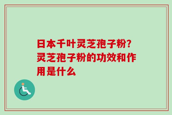日本千叶灵芝孢子粉？灵芝孢子粉的功效和作用是什么-第1张图片-卓越灵芝孢子粉