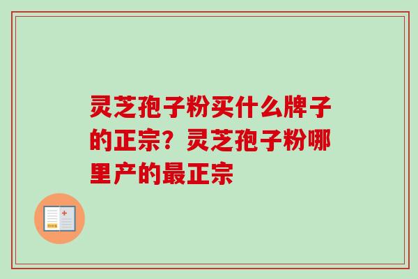 灵芝孢子粉买什么牌子的正宗？灵芝孢子粉哪里产的最正宗-第1张图片-卓越灵芝孢子粉
