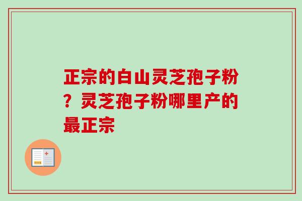 正宗的白山灵芝孢子粉?灵芝孢子粉哪里产的最正宗-第1张图片-卓越灵芝孢子粉 正宗的白山灵芝孢子粉?灵芝孢子粉哪里产的最正宗-第1张图片-卓越灵芝孢子粉