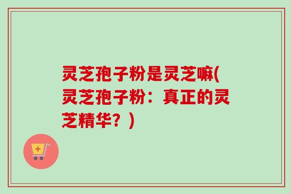 灵芝孢子粉是灵芝嘛(灵芝孢子粉:真正的灵芝精华?)-第1张图片-卓越灵芝孢子粉 灵芝孢子粉是灵芝嘛(灵芝孢子粉:真正的灵芝精华?)-第1张图片-卓越灵芝孢子粉