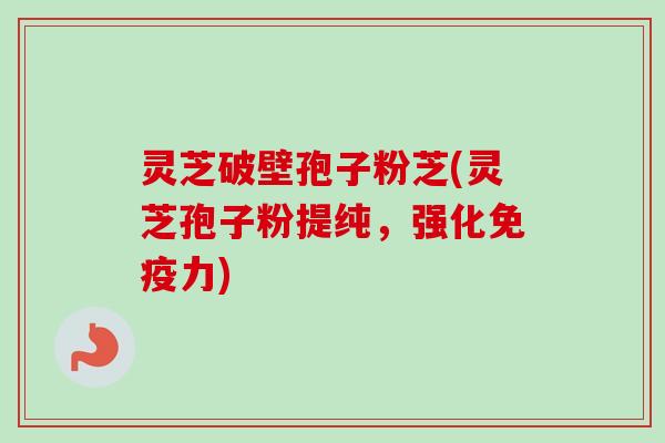 灵芝破壁孢子粉芝(灵芝孢子粉提纯，强化免疫力)-第1张图片-卓越灵芝孢子粉