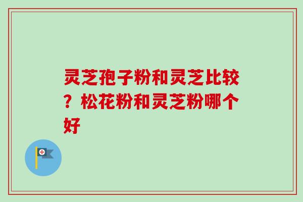 灵芝孢子粉和灵芝比较?松花粉和灵芝粉哪个好-第1张图片-卓越灵芝孢子粉 灵芝孢子粉和灵芝比较?松花粉和灵芝粉哪个好-第1张图片-卓越灵芝孢子粉