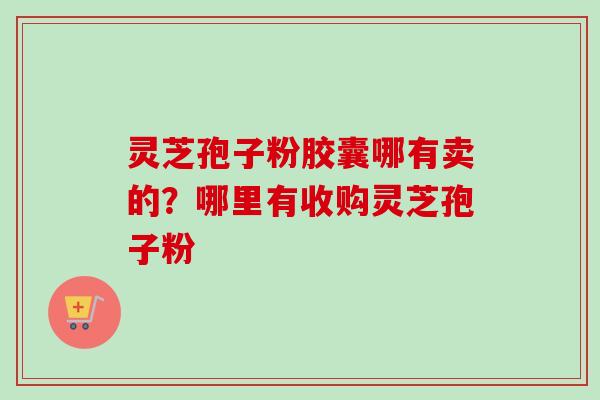 灵芝孢子粉胶囊哪有卖的？哪里有收购灵芝孢子粉-第1张图片-卓越灵芝孢子粉