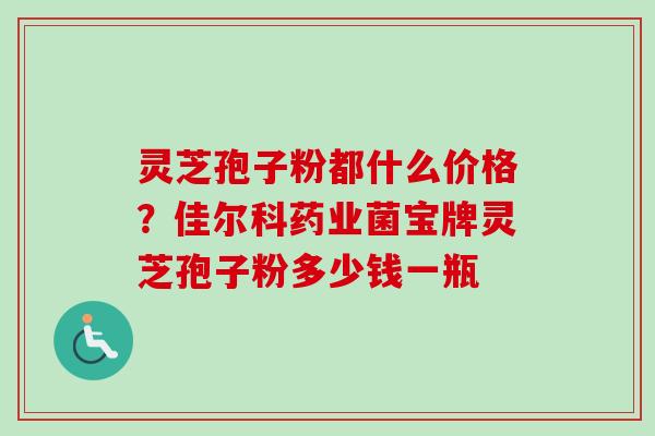 灵芝孢子粉都什么价格？佳尔科药业菌宝牌灵芝孢子粉多少钱一瓶-第1张图片-卓越灵芝孢子粉