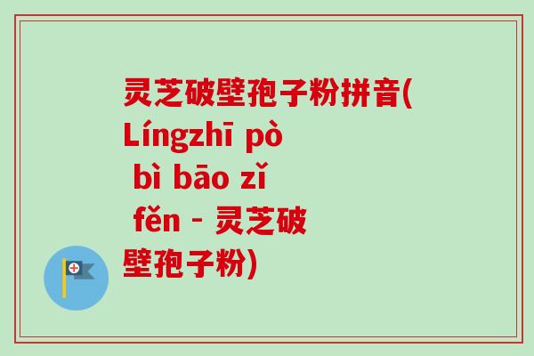 灵芝破壁孢子粉拼音(Língzhī pò bì bāo zǐ fěn - 灵芝破壁孢子粉)-第1张图片-卓越灵芝孢子粉