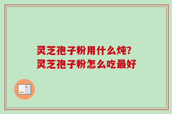 灵芝孢子粉用什么炖？灵芝孢子粉怎么吃最好-第1张图片-卓越灵芝孢子粉