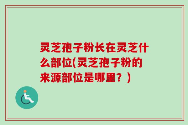 灵芝孢子粉长在灵芝什么部位(灵芝孢子粉的来源部位是哪里？)-第1张图片-卓越灵芝孢子粉
