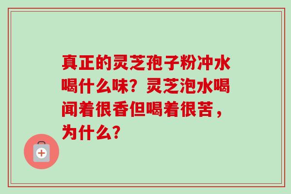 真正的灵芝孢子粉冲水喝什么味？灵芝泡水喝闻着很香但喝着很苦，为什么？-第1张图片-卓越灵芝孢子粉