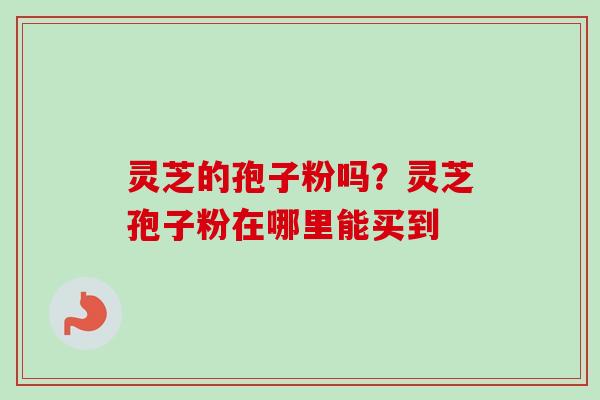 灵芝的孢子粉吗？灵芝孢子粉在哪里能买到-第1张图片-卓越灵芝孢子粉