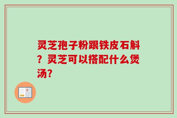 灵芝孢子粉跟铁皮石斛?灵芝可以搭配什么煲汤?-第1张图片-卓越灵芝孢子粉 灵芝孢子粉跟铁皮石斛?灵芝可以搭配什么煲汤?-第1张图片-卓越灵芝孢子粉