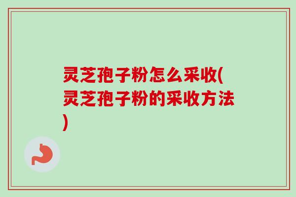 灵芝孢子粉怎么采收(灵芝孢子粉的采收方法)-第1张图片-卓越灵芝孢子粉 灵芝孢子粉怎么采收(灵芝孢子粉的采收方法)-第1张图片-卓越灵芝孢子粉