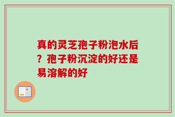 真的灵芝孢子粉泡水后？孢子粉沉淀的好还是易溶解的好-第1张图片-卓越灵芝孢子粉