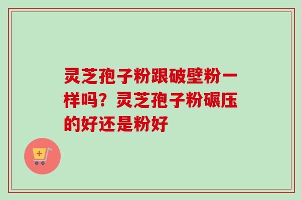 灵芝孢子粉跟破壁粉一样吗?灵芝孢子粉碾压的好还是粉好-第1张图片-卓越灵芝孢子粉 灵芝孢子粉跟破壁粉一样吗?灵芝孢子粉碾压的好还是粉好-第1张图片-卓越灵芝孢子粉