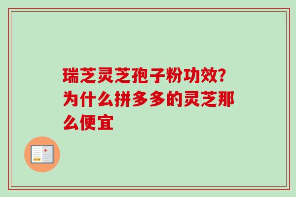 瑞芝灵芝孢子粉功效？为什么拼多多的灵芝那么便宜-第1张图片-卓越灵芝孢子粉