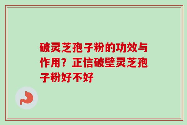 破灵芝孢子粉的功效与作用？正信破壁灵芝孢子粉好不好-第1张图片-卓越灵芝孢子粉