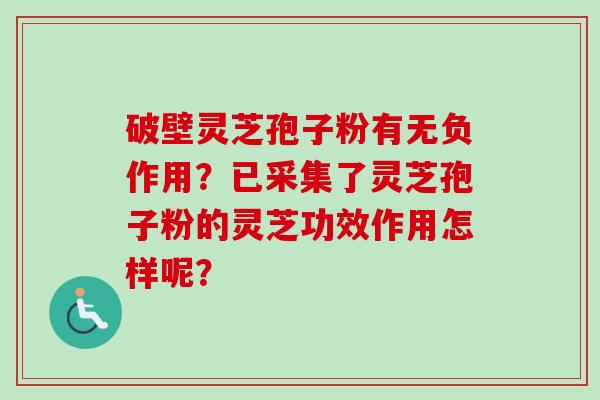 破壁灵芝孢子粉有无负作用？已采集了灵芝孢子粉的灵芝功效作用怎样呢？-第1张图片-卓越灵芝孢子粉