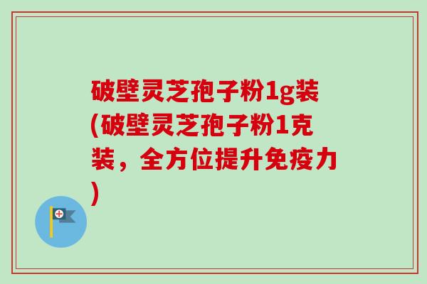 破壁灵芝孢子粉1g装(破壁灵芝孢子粉1克装,全方位提升免疫力)-第1张图片-卓越灵芝孢子粉 破壁灵芝孢子粉1g装(破壁灵芝孢子粉1克装,全方位提升免疫力)-第1张图片-卓越灵芝孢子粉