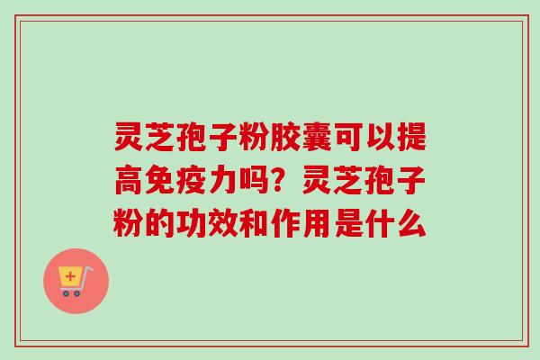 灵芝孢子粉胶囊可以提高免疫力吗？灵芝孢子粉的功效和作用是什么-第1张图片-卓越灵芝孢子粉