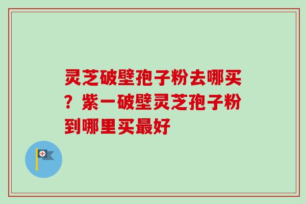灵芝破壁孢子粉去哪买?紫一破壁灵芝孢子粉到哪里买最好-第1张图片-卓越灵芝孢子粉 灵芝破壁孢子粉去哪买?紫一破壁灵芝孢子粉到哪里买最好-第1张图片-卓越灵芝孢子粉