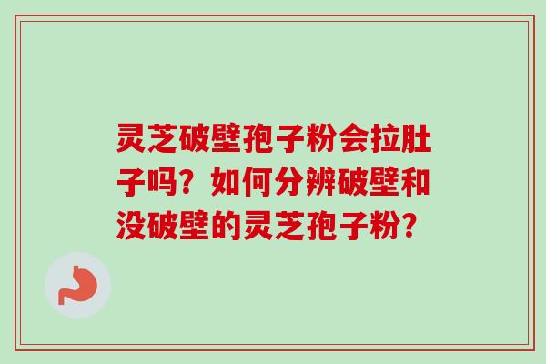 灵芝破壁孢子粉会拉肚子吗？如何分辨破壁和没破壁的灵芝孢子粉？-第1张图片-卓越灵芝孢子粉